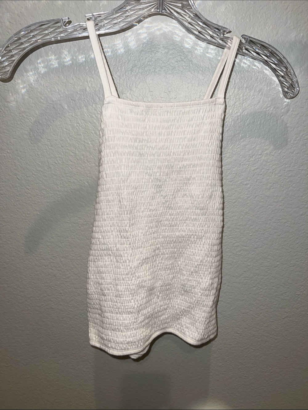 Hollister White Smocked Spaghetti-Strap Cami